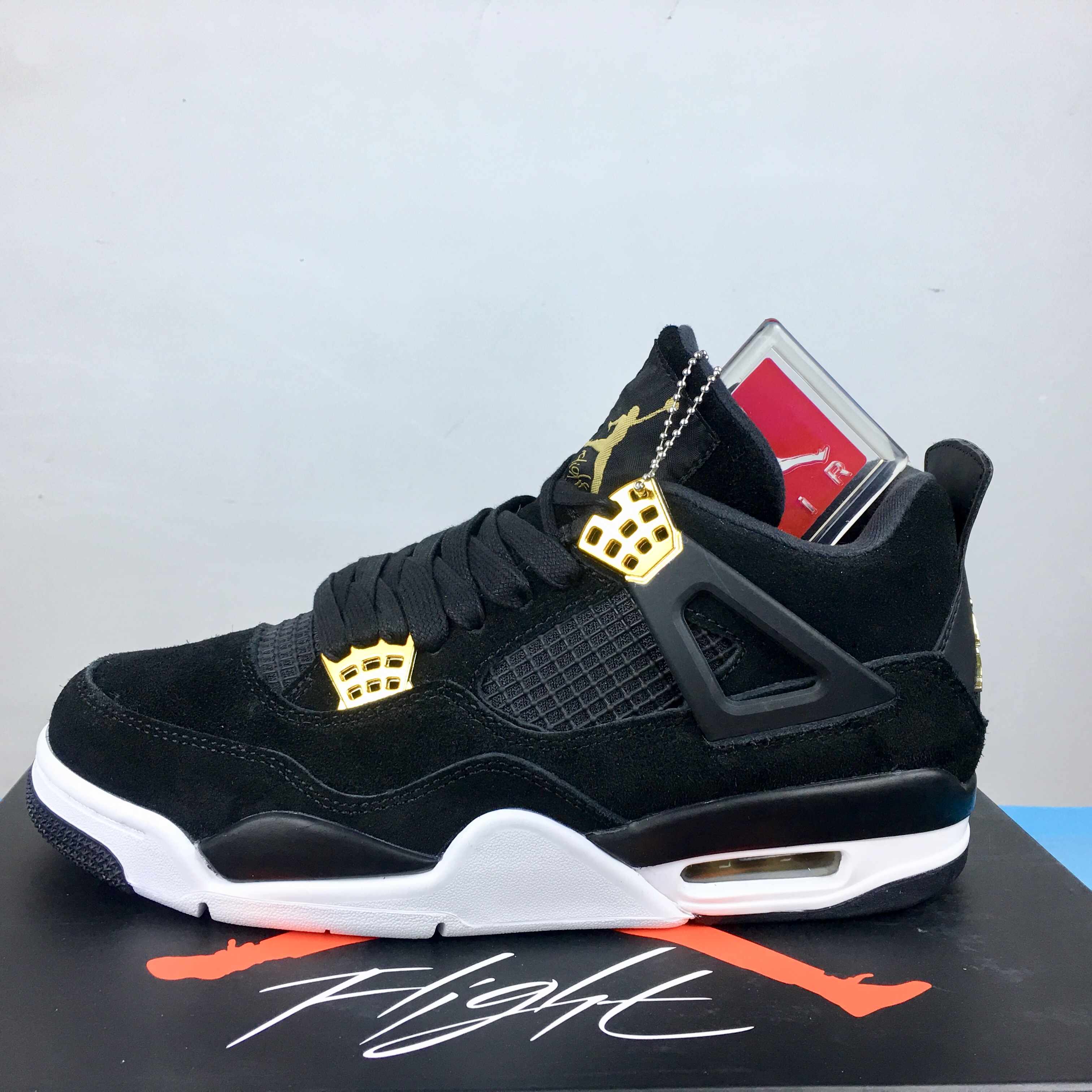 Air Jordan 4 Royalty Black Gold Shoes